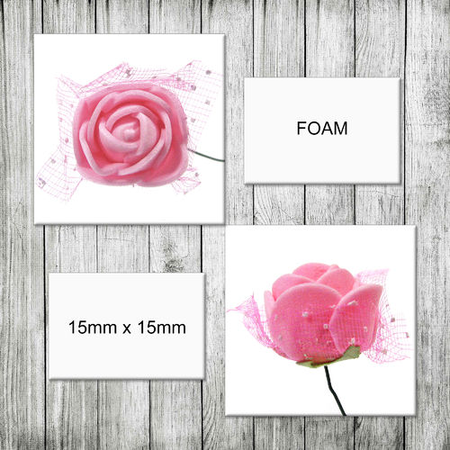 Aplique - Coser o pegar - 1,5cm (aprox.) - Flor de Foam - Pink - 101 (1 Uds.)