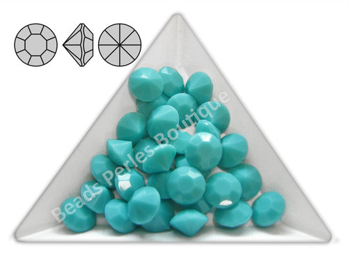 Cabuchón - Acrílico Pointback - Chaton 8 mm - Turquoise (6 Uds.)