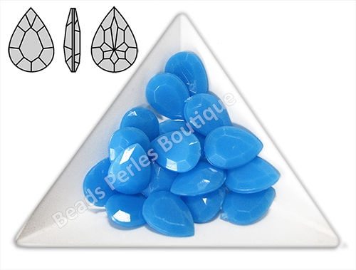 Cabuchón - Acrílico Pointback - Drop 10x14 mm - Blue Turquoise (4 Uds.)