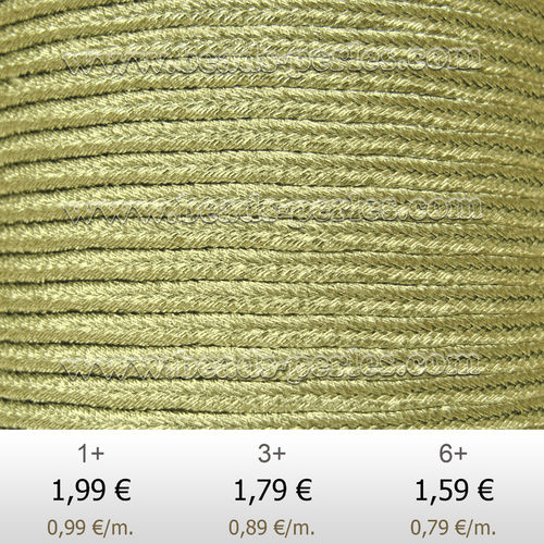 Textil - Soutache Metalizado - 3mm - Oro Palladio (2 metros)