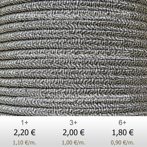 Textil - Soutache Metalizado - 3mm - Argento Antico (2 metros)
