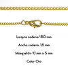 Fornitura - Cadena con cierre - Largo: 450mm Ancho: 1,6mm - Color Oro (1 Uds.)