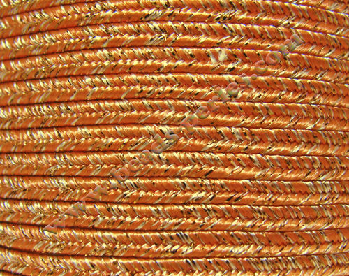 Textil - Soutache METALLICUM - 3mm - Cuprum Cadmium Orange (2 metros)