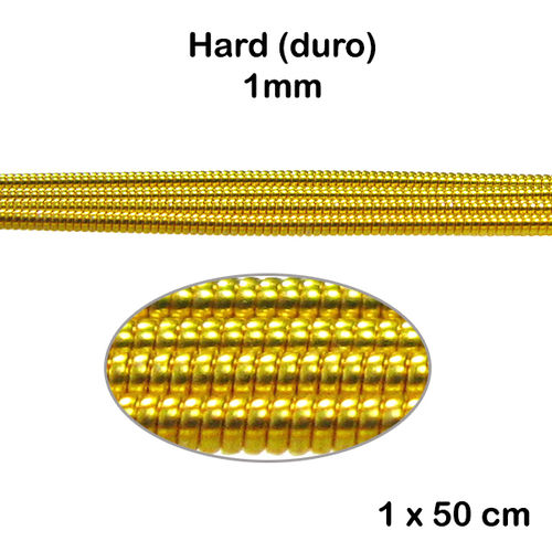 Alambre - French Wire HARD / Canutillo de bordar DURO - 1mm - 1 pieza de 50cm - Color oro