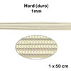 Alambre - French Wire HARD / Canutillo de bordar DURO - 1mm - 1 pieza de 50cm - Color plata