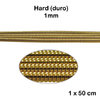Alambre - French Wire HARD / Canutillo de bordar DURO - 1mm - 1 pieza de 50cm - Color oro antiguo