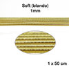 Alambre - French Wire SOFT / Canutillo de bordar BLANDO - 1mm - 1 pieza de 50cm - Color oro pálido