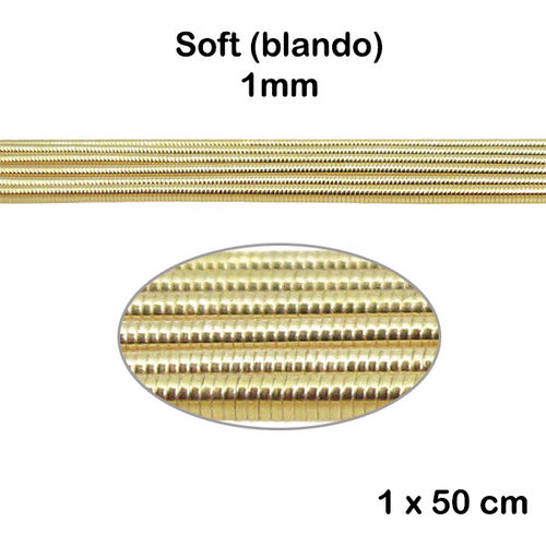 Alambre - French Wire SOFT / Canutillo de bordar BLANDO - 1mm - 1 pieza de 50cm - Color oro paladio