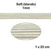 Alambre - French Wire SOFT / Canutillo de bordar BLANDO - 1mm - 1 pieza de 25cm - Color plata