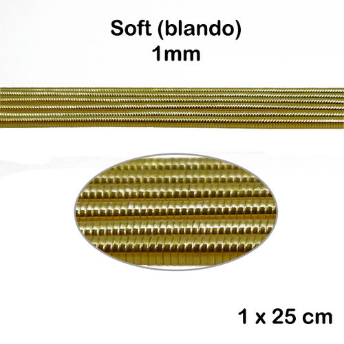 Alambre - French Wire SOFT / Canutillo de bordar BLANDO - 1mm - 1 pieza de 25cm - Color oro antiguo