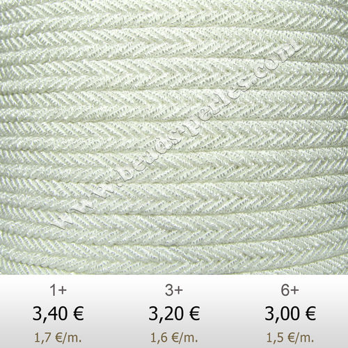 Textil - Soutache LUSSO MET - 4mm - Bianco Met (2 metros)