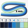 Quilling - Tiras de papel - 5mm - 7 colores / 140 tiras - Tonos azules (1 paquete)