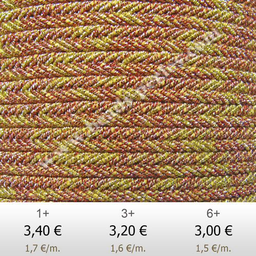 Textil - Soutache LUSSO MET - 4mm - Ecru Gold Met (2 metros)