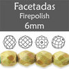 Cristal Checo - Facetada - 6mm - Chalk Bericia Marbled (25 Uds.)