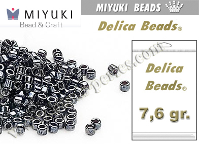 DB0001 - Miyuki - Delica - 11/0 - Metallic Gunmetal (bolsa de 7,6 gr.)