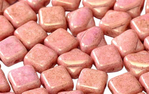 Cristal Checo - Silky Beads - 6x6mm - Marbled Pink & Lilac (20 Uds.)