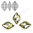 Cabuchón - Cristal Pointback - Rhombus Check 12X19mm - Champagne (2 Uds.)
