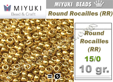 RR01052 - Miyuki - Rocalla - 15/0 - Galvanized Gold (10 gramos)