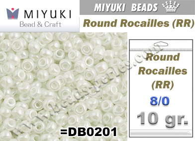 RR00420 - Miyuki - Rocalla - 8/0 - Opaque White Pearl (10 gramos)