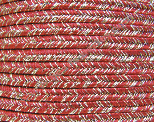 Textil - Soutache METALLICUM - 3mm - Argentum Flame Red (Rojo Fuego Argentum) (100 metros)