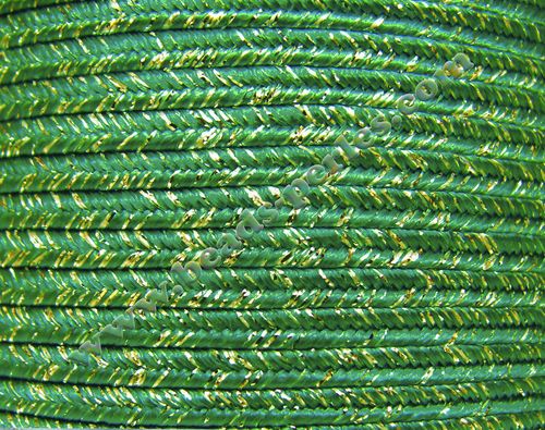 Textil - Soutache METALLICUM - 3mm - Aurum Emerald (Esmeralda Aurum) (100 metros)