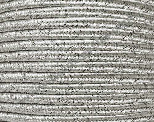Textil - Soutache METALLICUM - 3mm - Argentum Silver (Plata Argentum) (100 metros)