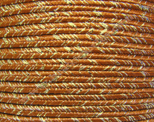 Textil - Soutache METALLICUM - 3mm - Aurum Terracotta (Terracota Aurum) (100 metros)