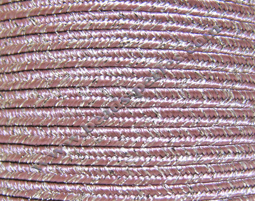 Textil - Soutache METALLICUM - 3mm - Argentum Pale Rose (Rosa Pálido Argentum) (100 metros)