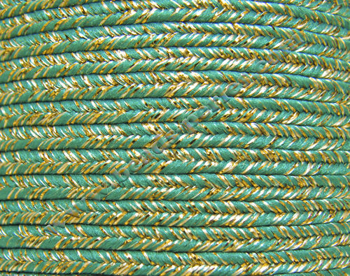 Textil - Soutache METALLICUM - 3mm - Aurum Persian Turquoise (Turquesa Persa Aurum) (100 metros)