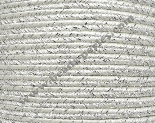 Textil - Soutache METALLICUM - 3mm - Argentum White (Blanco Argentum) (100 metros)