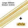 Fornitura - Cadena de bolas - 65cm con cierre - Grosor 2,4mm - Color oro (1 Uds.)