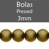 Cristal Checo - Bola - 3mm - Pearl Brass (100 Uds.)