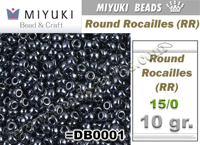 RR00451 - Miyuki - Rocalla - 15/0 - Metallic Gunmetal (10 gramos)
