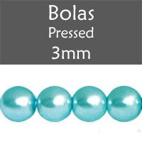 Cristal Checo - Bola - 3mm - Pearl Nile Blue (100 Uds.)