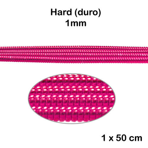 Alambre - French Wire HARD / Canutillo de bordar DURO - 1mm - 1 pieza de 50cm - Color fucsia