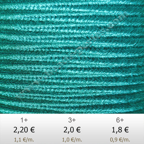 Textil - Soutache Metalizado - 3mm - Blue Turquoise (2 metros)