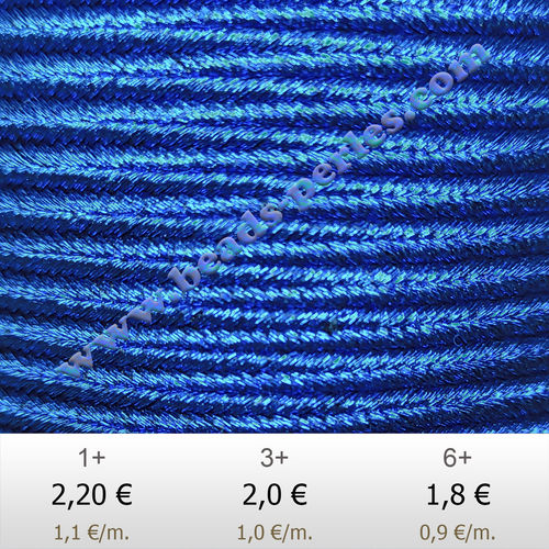 Textil - Soutache Metalizado - 3mm - Gentian Blue (2 metros)