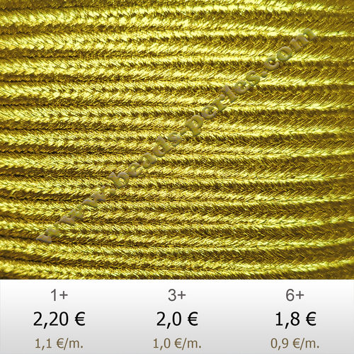 Textil - Soutache Metalizado - 3mm - Gold (2 metros)
