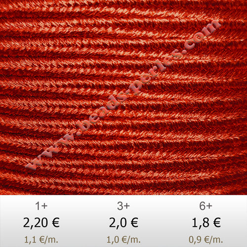 Textil - Soutache Metalizado - 3mm - Signal Red (2 metros)