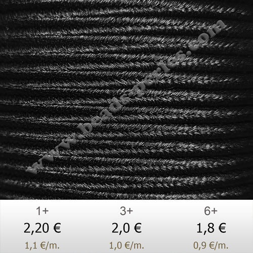 Textil - Soutache Metalizado - 3mm - Black (2 metros)