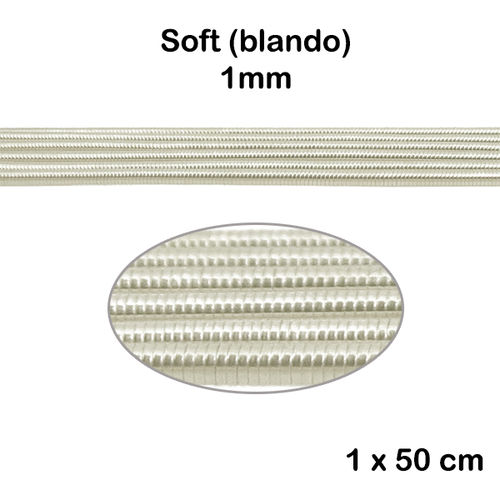 Alambre - French Wire SOFT / Canutillo de bordar BLANDO - 1mm - 1 pieza de 50cm - Color plata