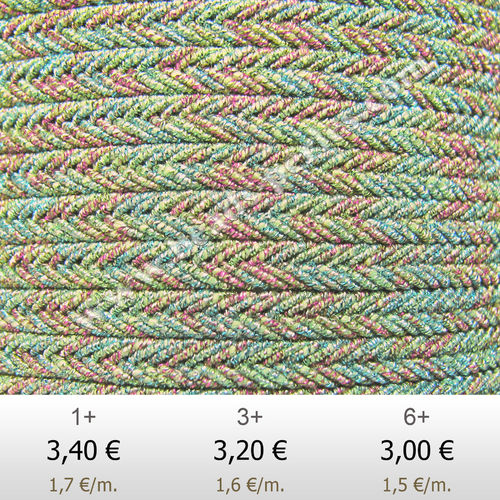 Textil - Soutache LUSSO MET - 4mm - Ecru Borealis Met (2 metros)